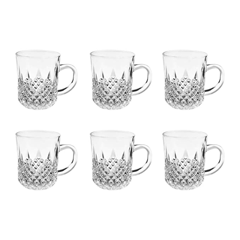 Treo by Milton Crystal Mug - 224 ml  | Set of 6 Pcs