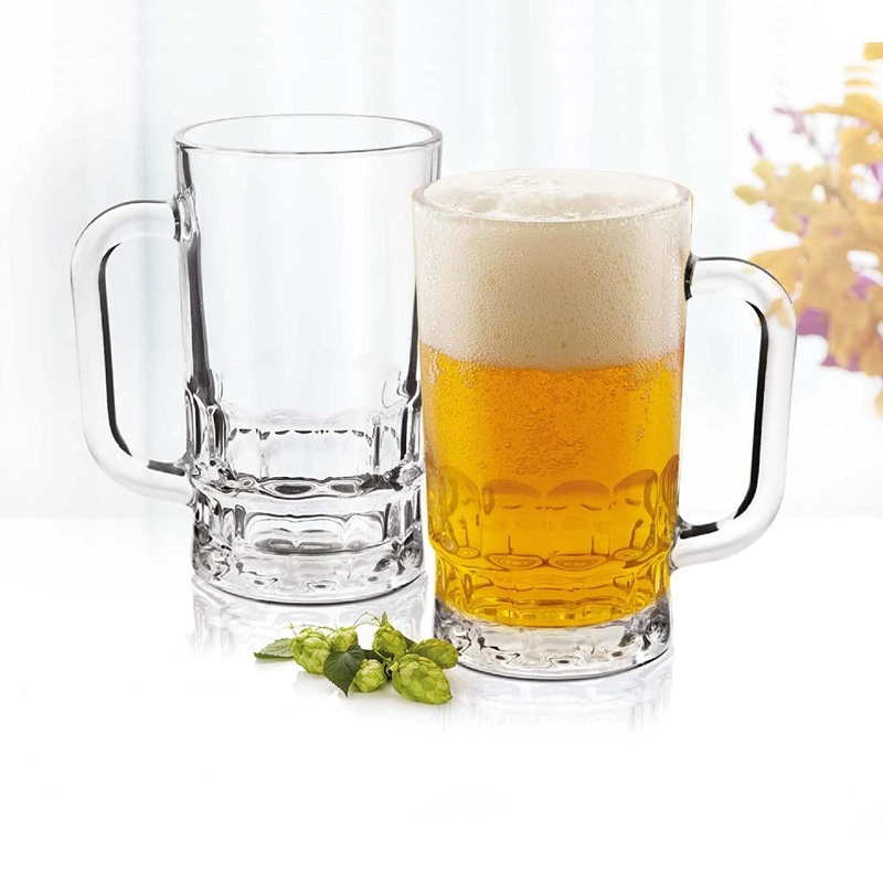 Treo Gusto Cool 335 ML Beer Mug | Transparent | Set of 2 Pcs