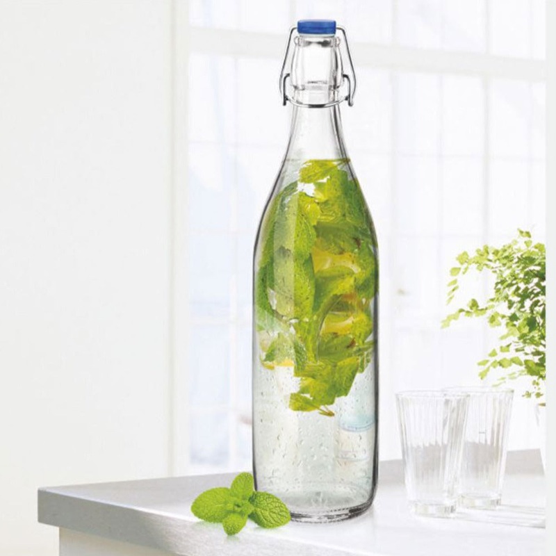 Treo Suzzan 1000 ML Glass Bottle with Cap | Transparent | 1 Pc