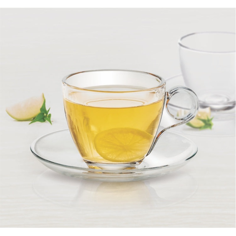 Treo Vella Cup and Saucer | Transparent | Set of 12 Pieces