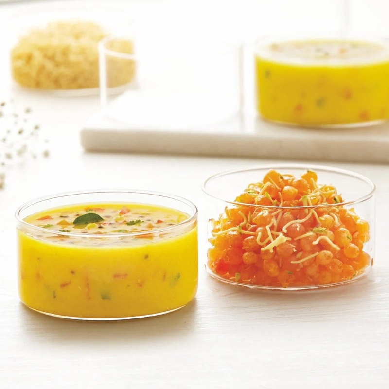 Borosil Large Vision 180 ML Katori Bowl | Transparent | Set of 6 Pcs