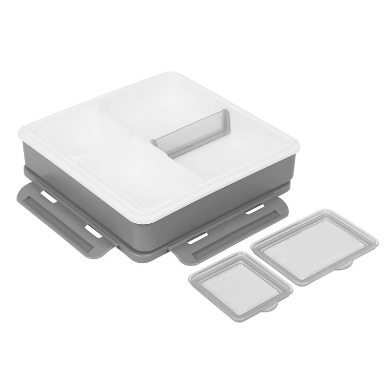 Pinnacle PentaGo Insulated Lunch Box (900ml) | Adjustable Divider | Microwave Safe Lunch Box | 4 Compartments | Lunch Box for Kids & Office Women | Keeps Warm for 4hrs |