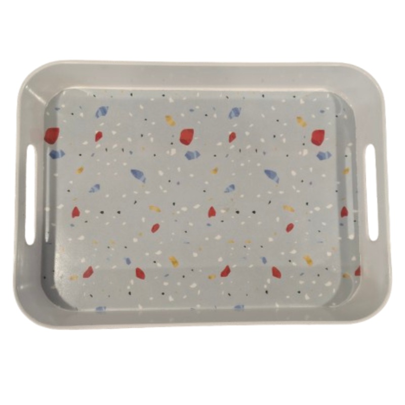 Terraware Melamine Sleek & Vibrant Bed Tray | Black | Red Elia | 1 Pc