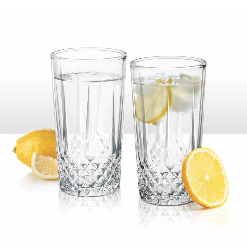 Treo Cairn 285 ML Water Glass Tumbler | Transparent | Set of 6 Pcs