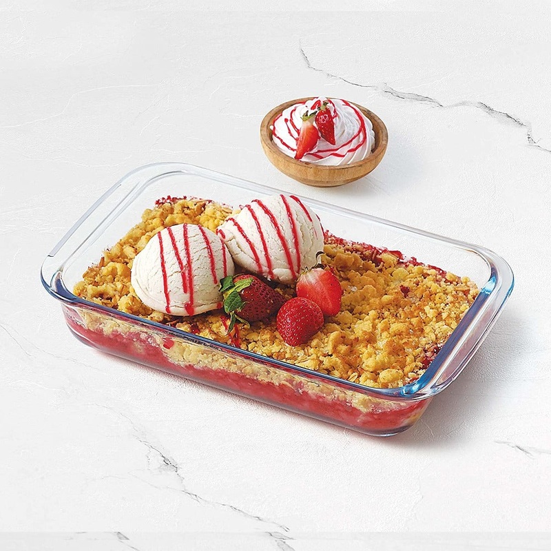 Treo Ovensafe Rectangular Borosilicate Glass Dish | Transparent | 1 Pc
