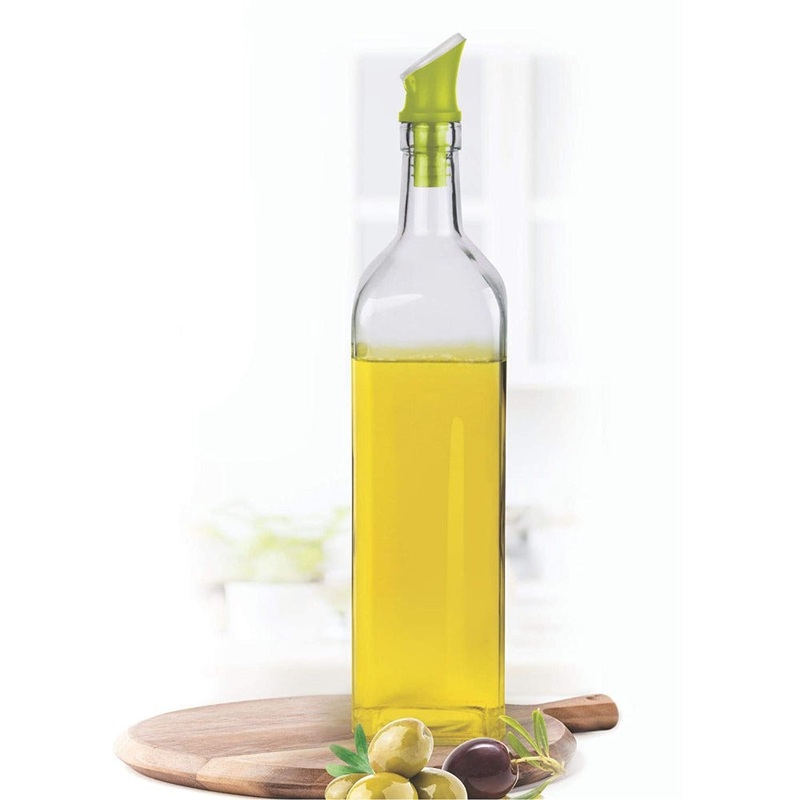 Treo Swift Square 500 ML Glass Oil Dispenser | Transparent | 1 Pc