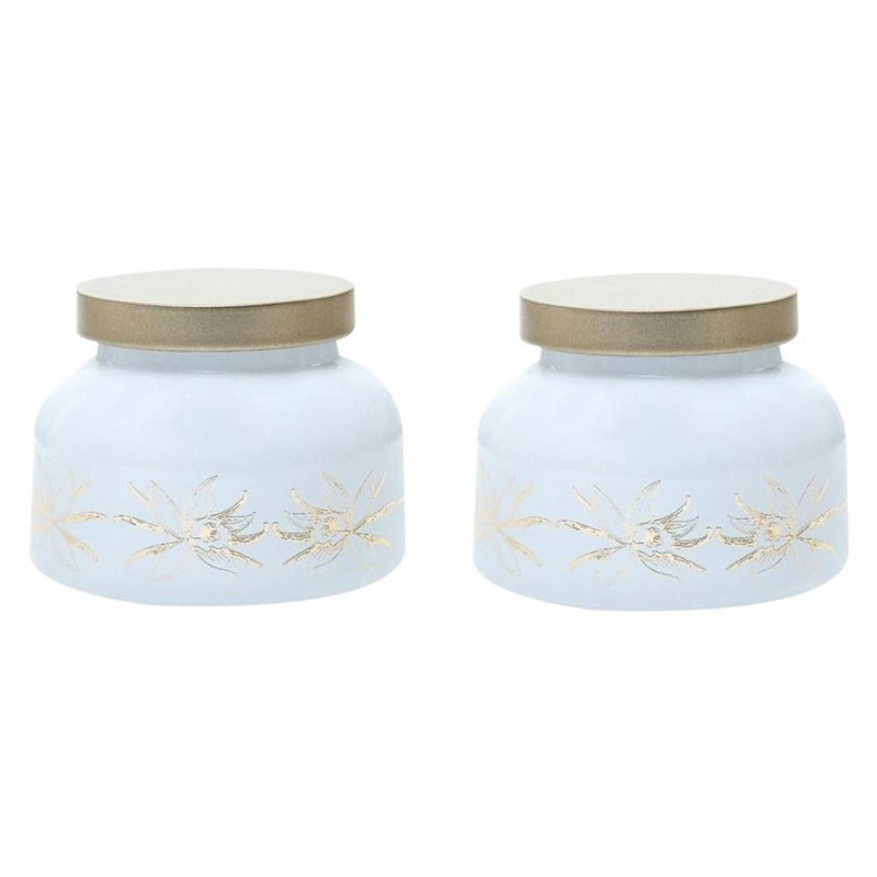 Yera Viviana 760 ML Glass Storage Jar with Metallic Lid | Set of 2 Pcs