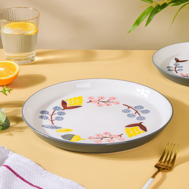 Bloom Ceramic Dinner Plate Grey 10 Inch
