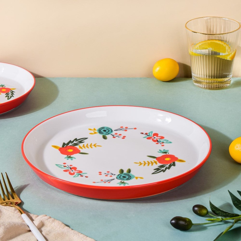 Bloom Ceramic Dinner Plate Red 10 Inch