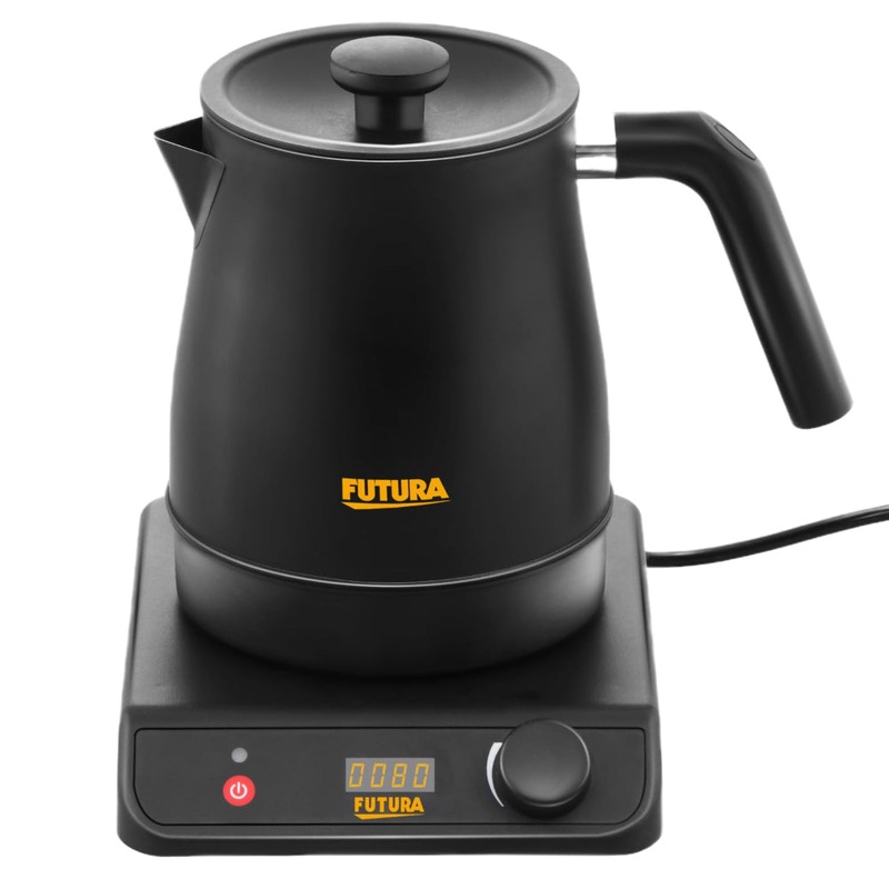 Hawkins Futura Stainless Steel 1.4 Litre 1200 Watts Electronic Smart Kettle with Micro-Chip - FKTA1 | Black