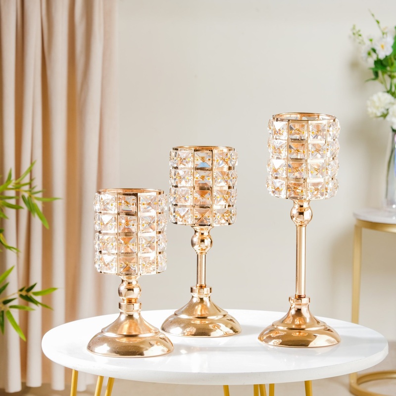 Luxe Crystal Votive Candle Stand Set Of 3