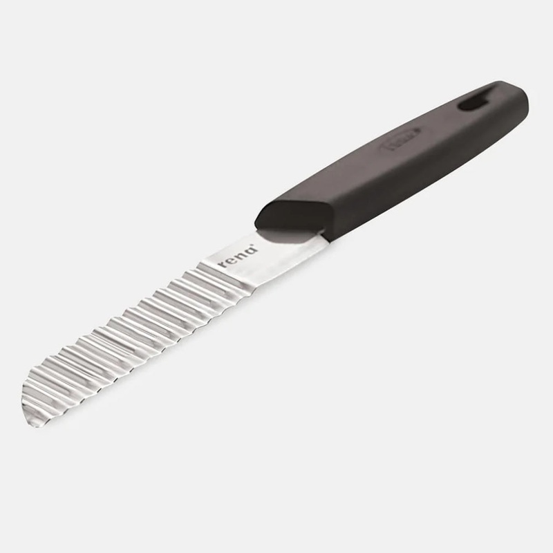 Rena Stainless Steel Zucchini Decorating Knife with Plastic Handle | Black | 1 Pc