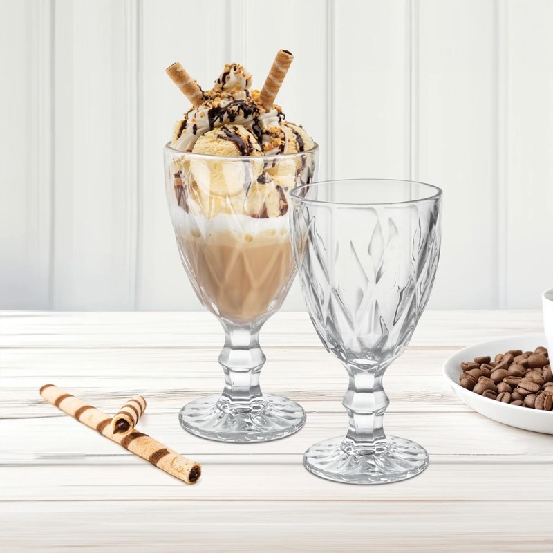 Treo Regalia 300 ML Goblet Glass Set | Transparent | Set of 6 Pcs