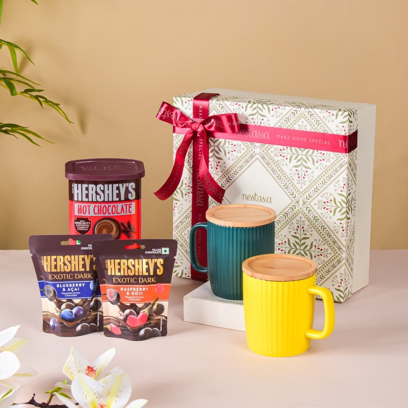 Vibrant Ceramic Mugs Gift Hamper Set Of 5