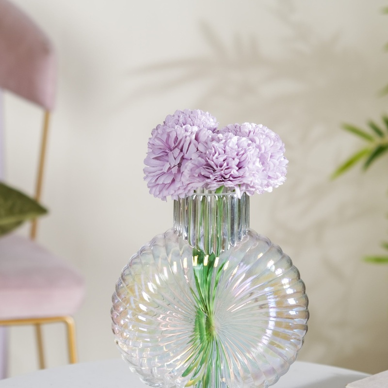 Artificial Flower Chrysanthemum Purple Set Of 5