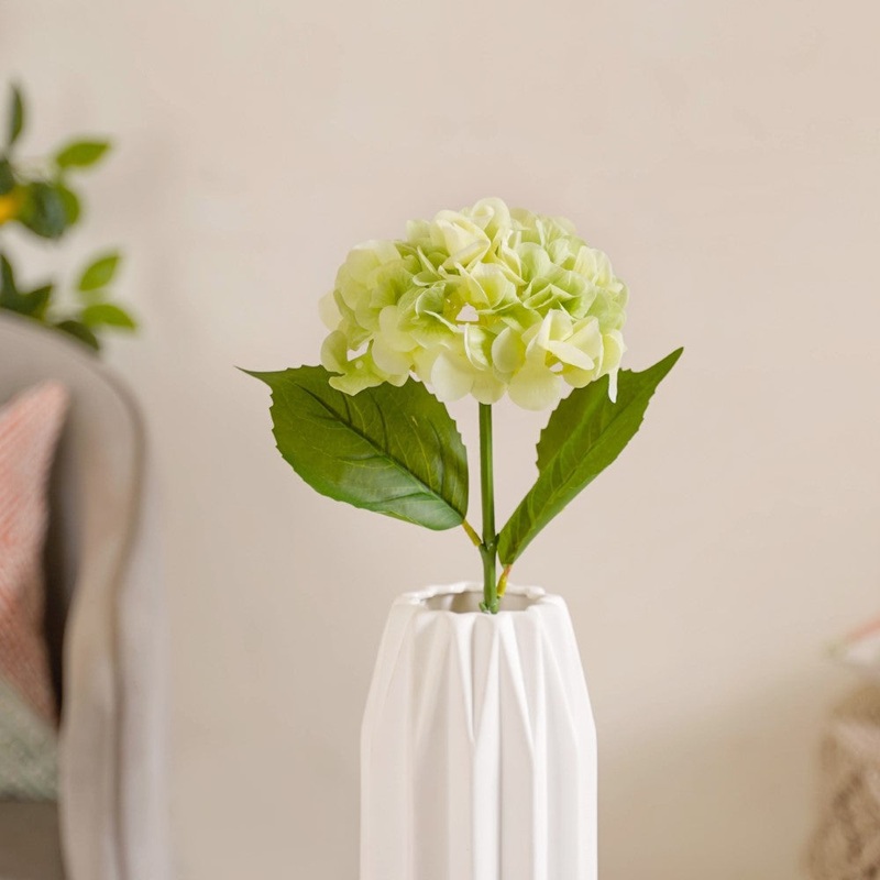 Faux Hydrangea Flower Green