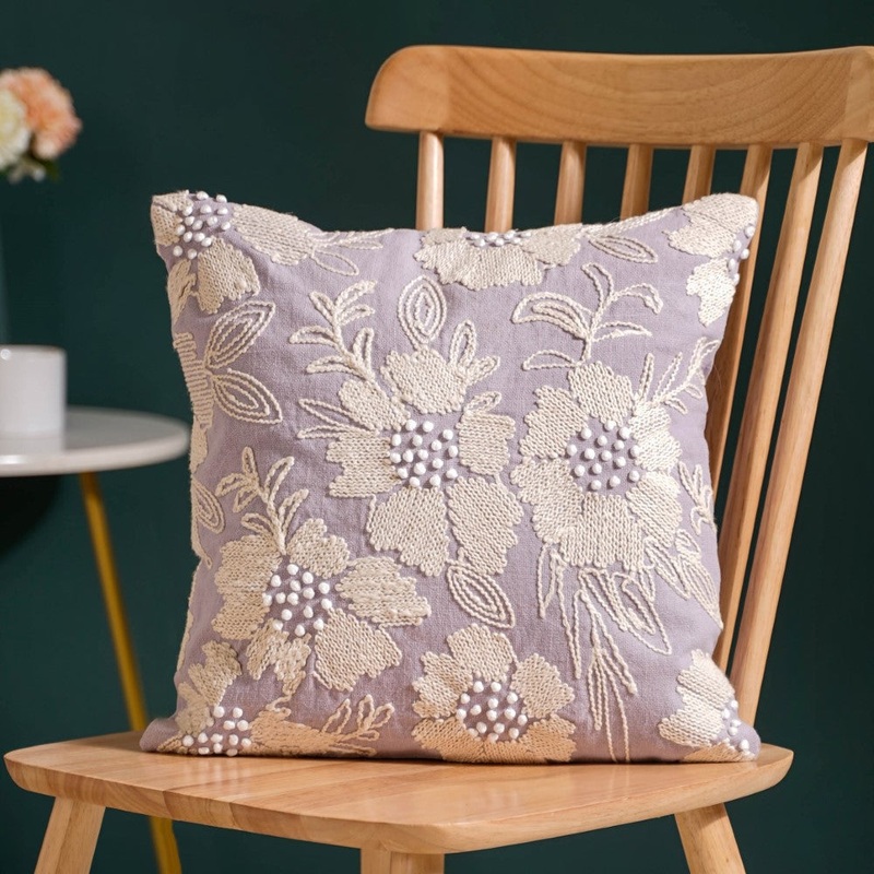 Fiore Cushion Cover Purple 16x16 Inch