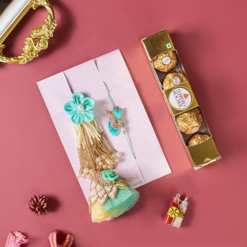 Luxury Lumba Rakhi Gift Set Of 3