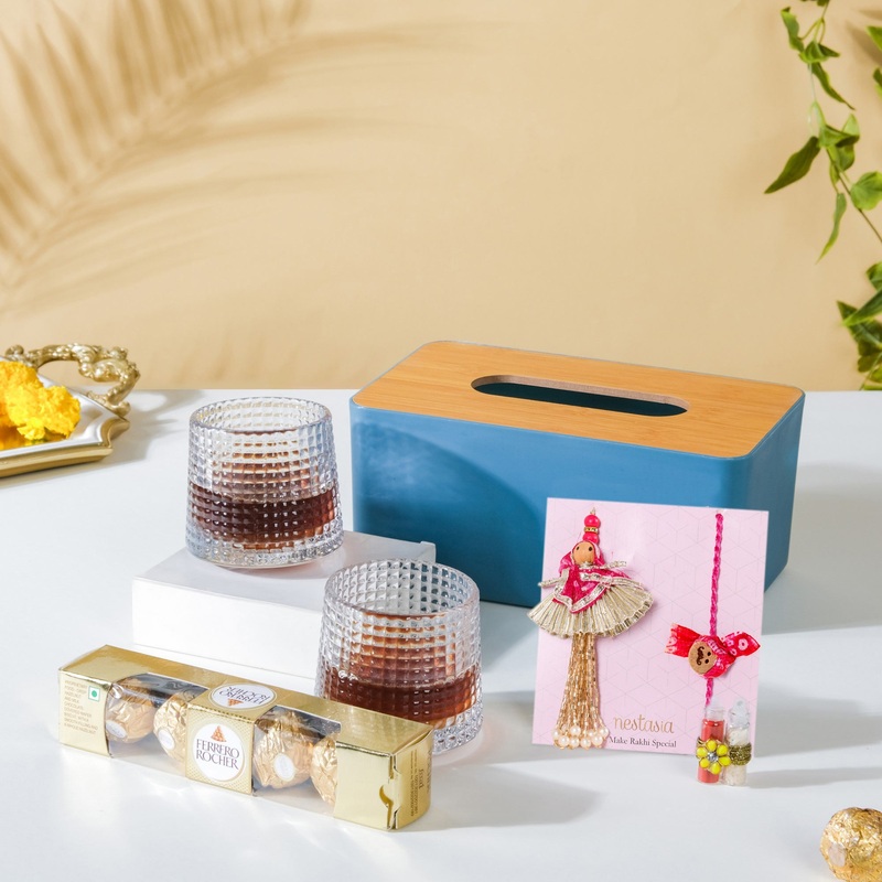 Party Time Glasses Rakhi Gift Set Of 5 For Him & Her