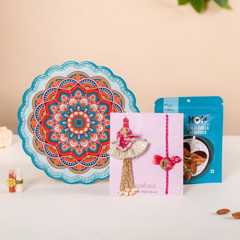 Rakhi With Platter Celebrations Hamper Set Of 4