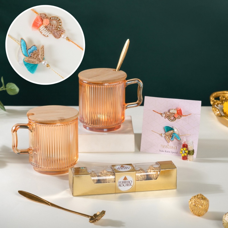 Tea Cup Rakhi Gift Hamper Set Of 4