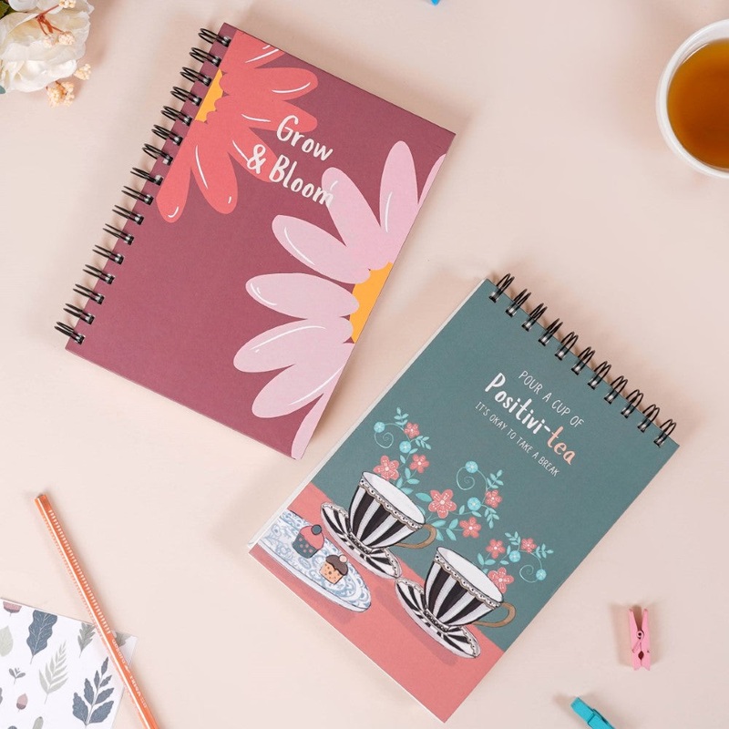 Tea Flowers Planner & Notebook Set