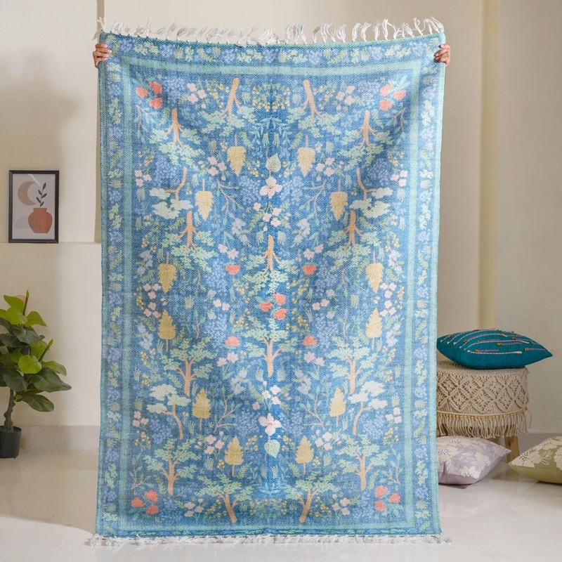 Tree Grove Floor Carpet Blue