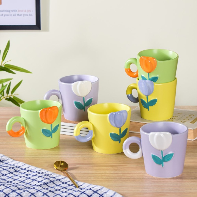 Tulip Coffee Mugs Set Of 6 330ml