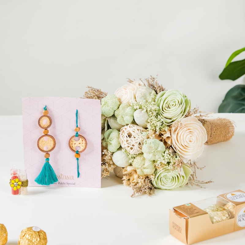 Eco-friendly Bouquet Raksha Bandhan Gift Set Of 4
