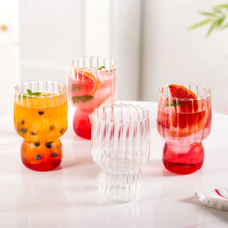 Fluted Borosilicate Glass Tumblers Set Of 4 460ml