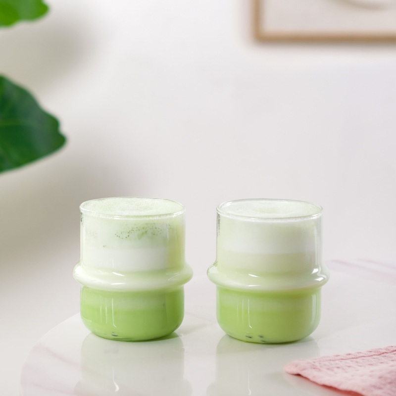 Matcha Orbit Glass Tumbler Set Of 2 300ml