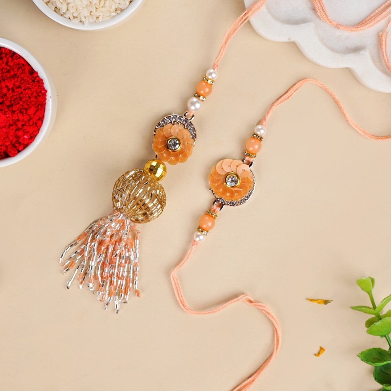 Peach Rakhi Lumba Gift Box