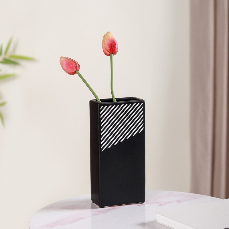 Black And White Stripes Vase