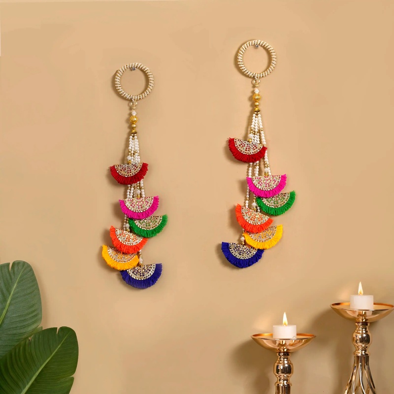 Colourful Door Hanging Decoration Set Of 2