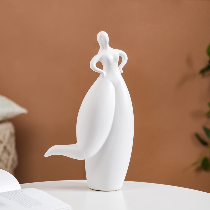Dancing Girl Akimbo Ceramic Showpiece