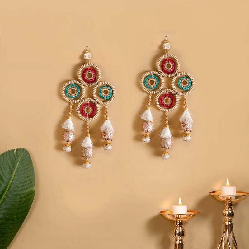 Gold Crochet Door Hangings Set Of 2