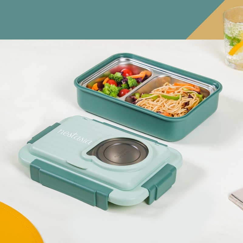 Lunch Box With 2 Sections Green 800ml