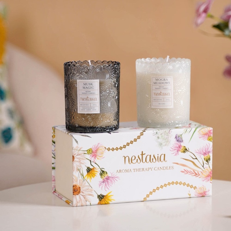 Mogra & Musk Melody Scented Candle Jars Set Of 2