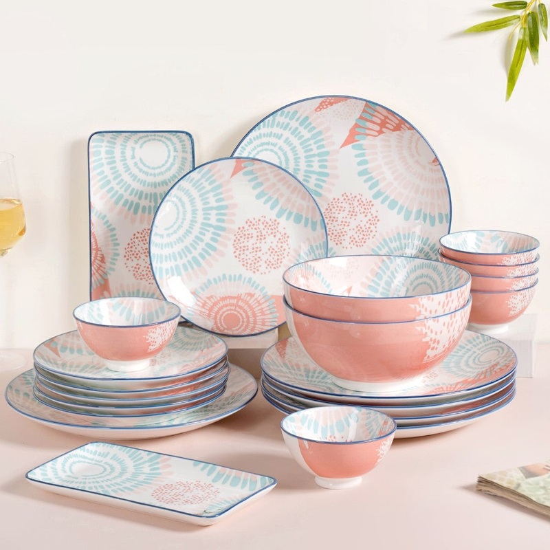 Pastel 22 Piece Dinner Set For 6