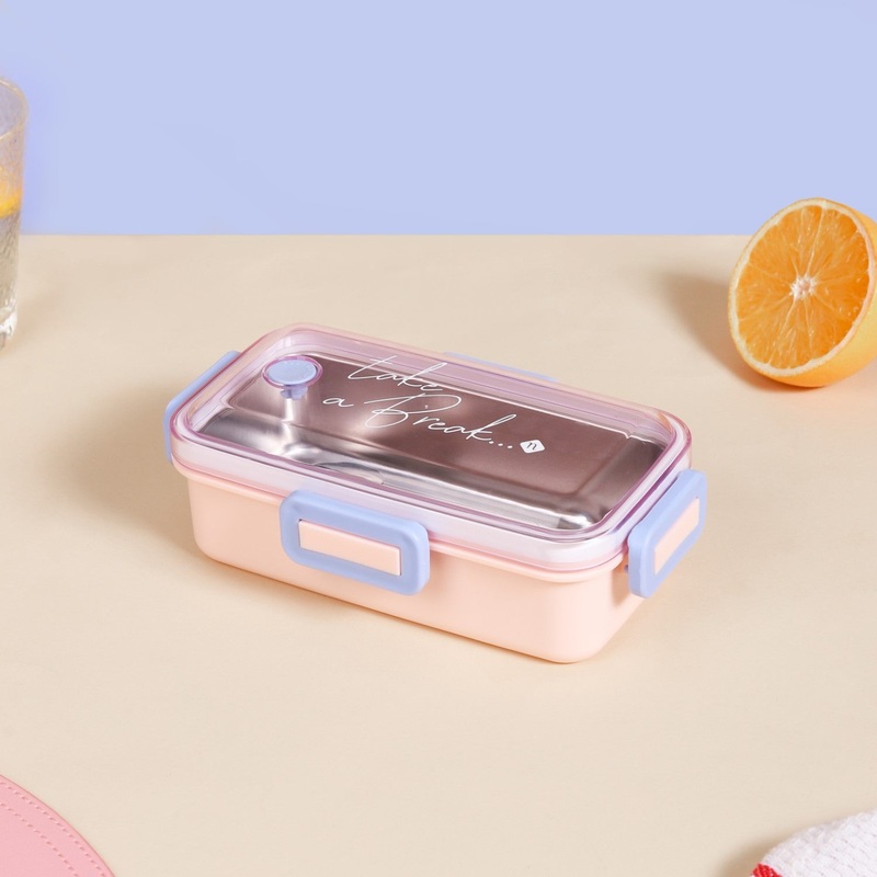 Stainless Steel Lunch Box For Office Small Pink 530ml