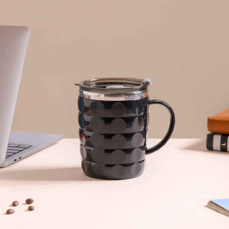 Stainless Steel Travel Mug For Car Black 400ml