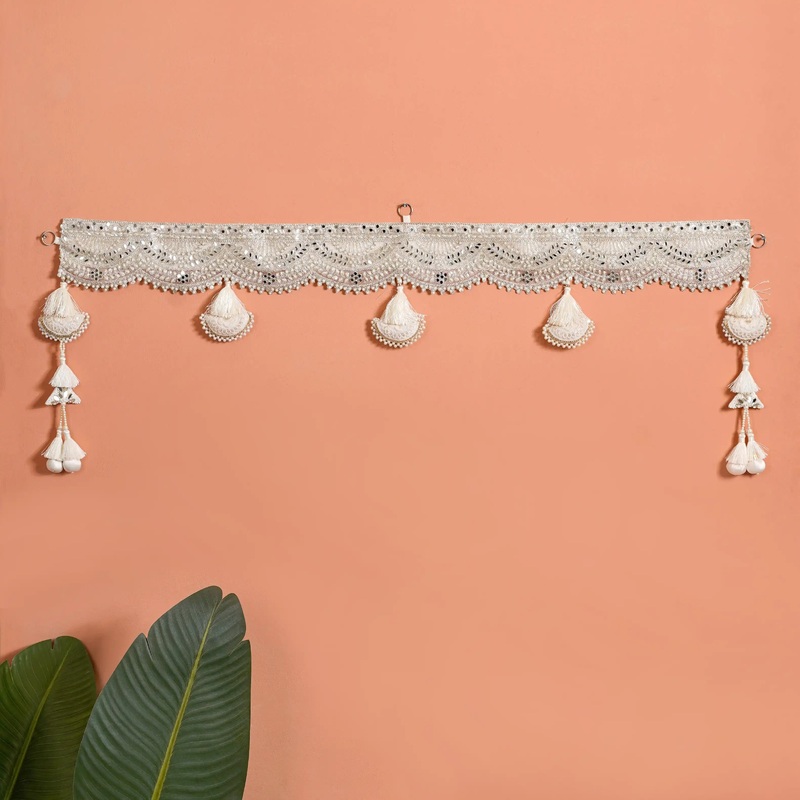 Toran With Mirrorwork White