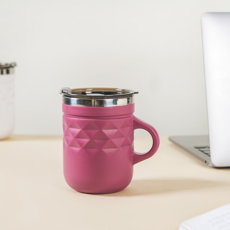 Travel Mug With Lid Magenta 400ml