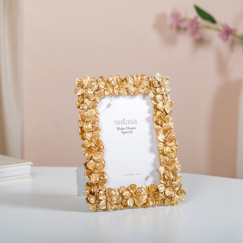 Bronze Floral Family Photo Frame Small 8"x7"