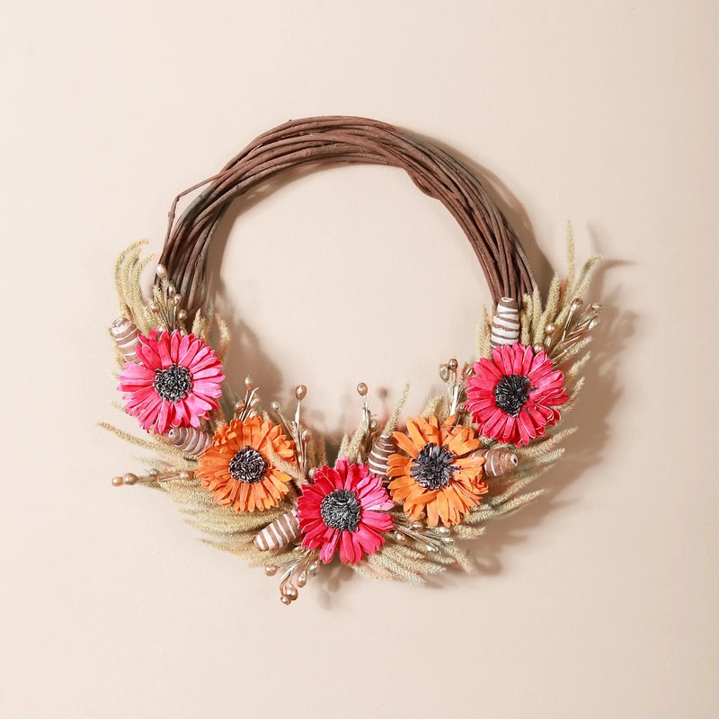 Eco Sustainable Flower Wreath For Home Multicolour