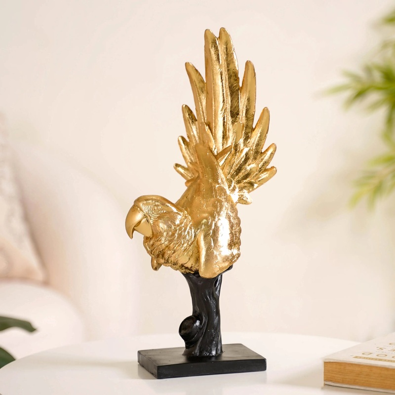 Elegant Macaw Showpiece Gold