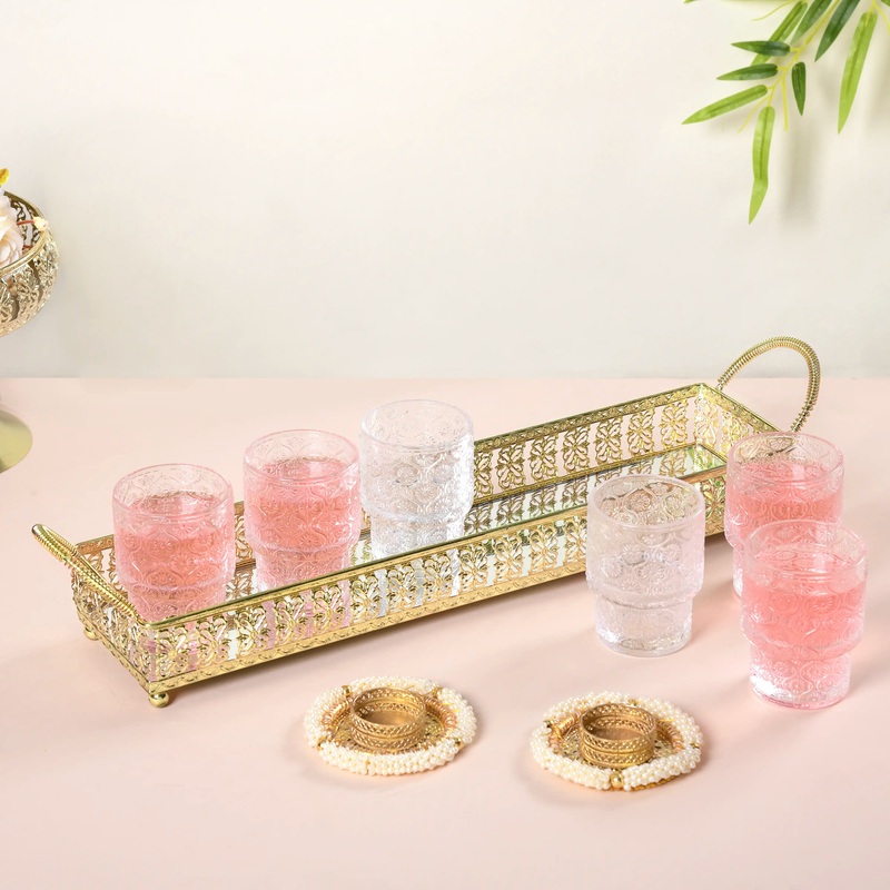 Festive Tray And Glass Set Gift Hamper