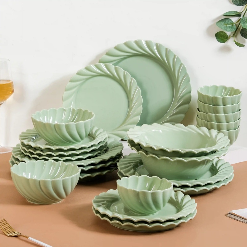 Lao Luxury 22 Piece Dinner Set For 6 Mint Green
