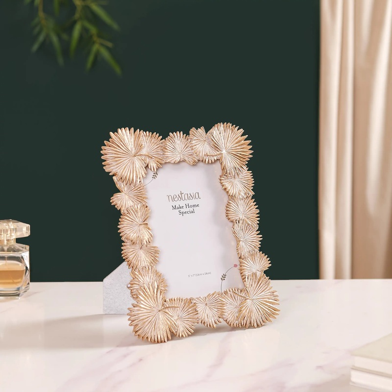 Palm Leaves Decorative Frame Gold Large 11"x8.5"