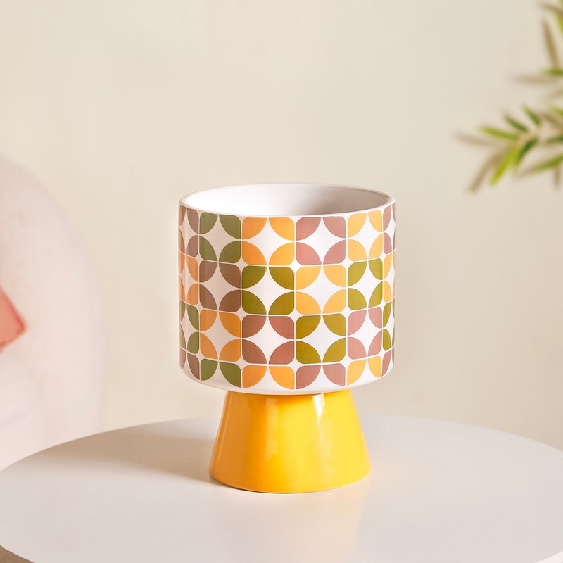 Colour Pop Pedestal Flower Pot Bauhaus Multicolour